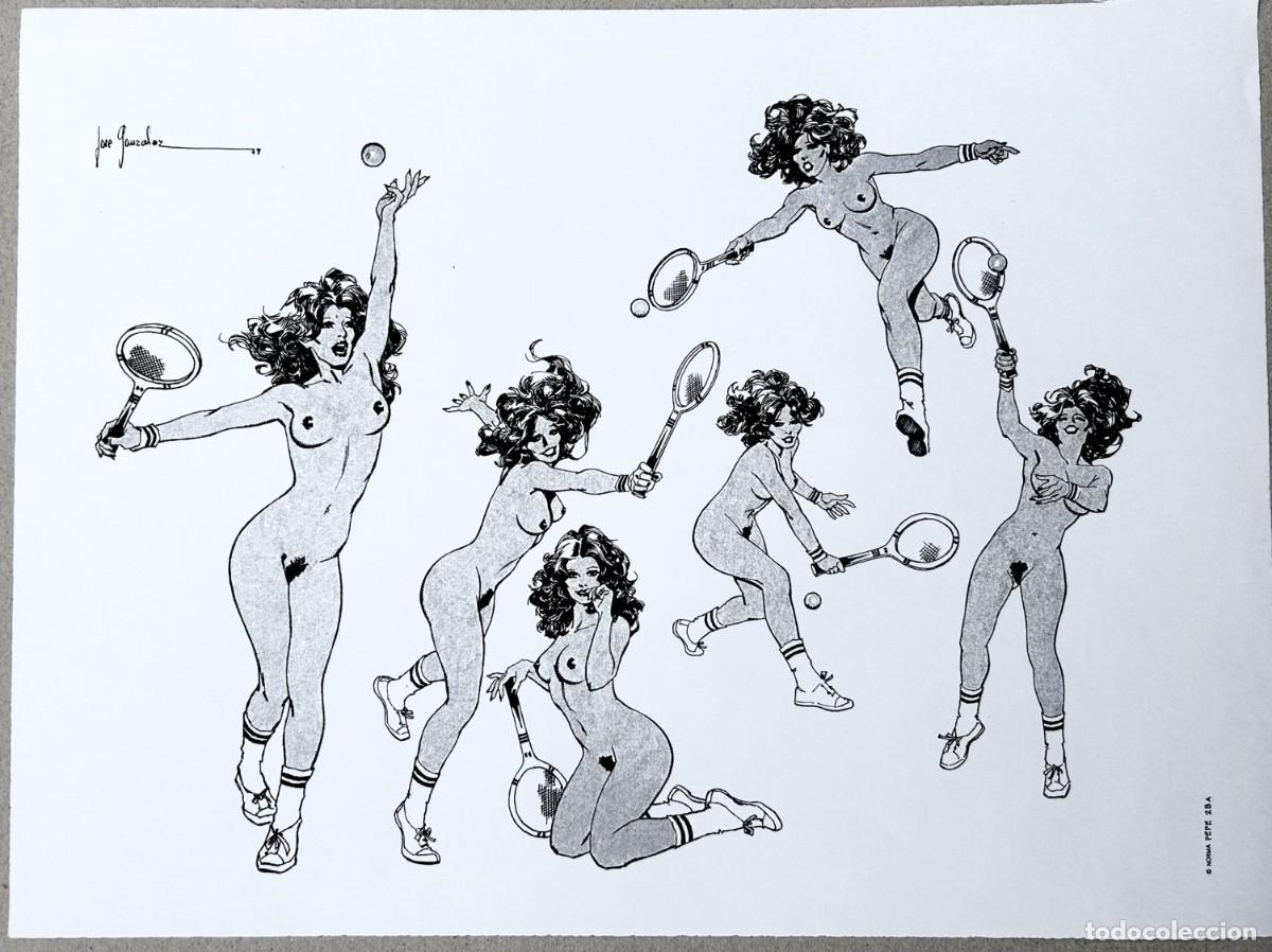 C&oacute;mics: CHICAS DEPORTE Tenis Jos&eacute; Pepe Gonz&aacute;lez Portafolio 32,7 x 44 cm