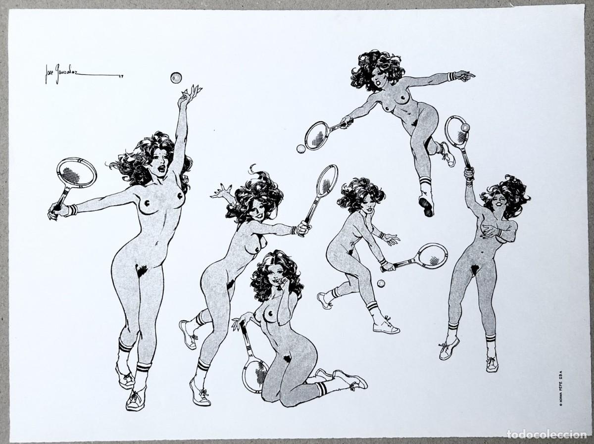 C&oacute;mics: CHICAS DEPORTE Tenis Jos&eacute; Pepe Gonz&aacute;lez Portafolio 32,7 x 44 cm