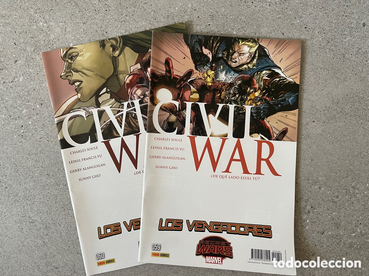 C&oacute;mics: LOTE LOS VENGADORES N.&ordm; 59 Y 60 - CIVIL WAR - MARVEL PANINI COMICS