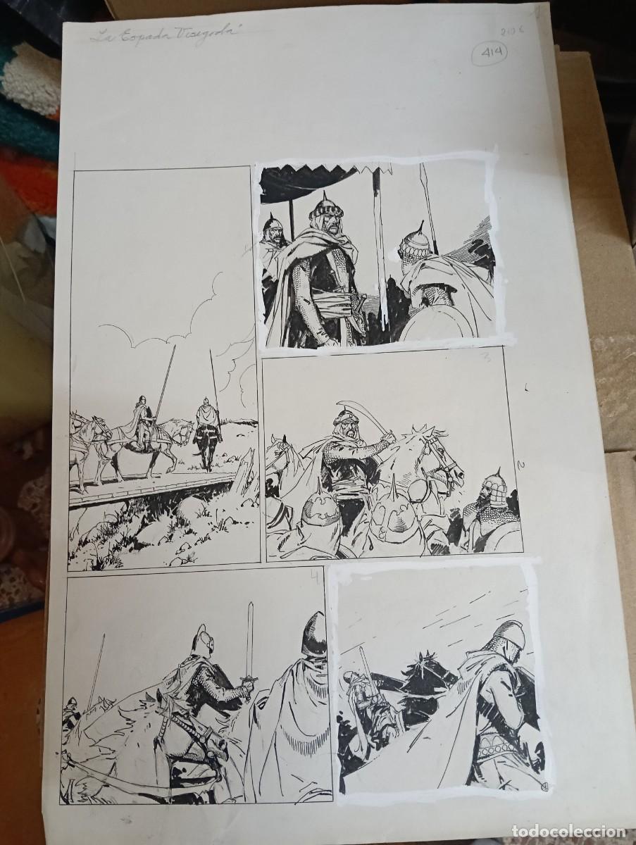 Comics: P&Aacute;GINA ORIGINAL DE ARTURO DEL CASTILLO LA ESPADA VISIGODA