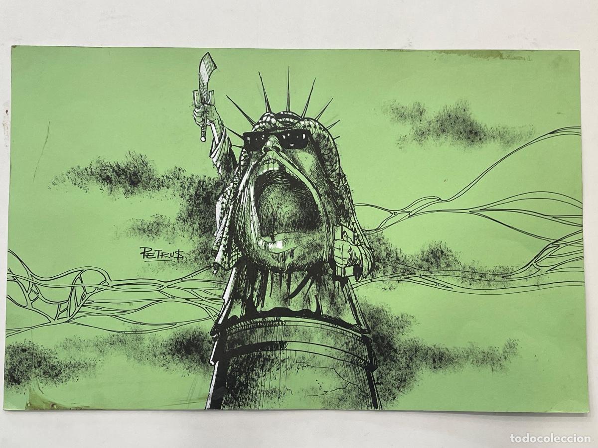C&oacute;mics: Dibujo Original de Petrus - Pedro Lerma G&oacute;mez - Escena Pol&iacute;tica - 49x30,5cm