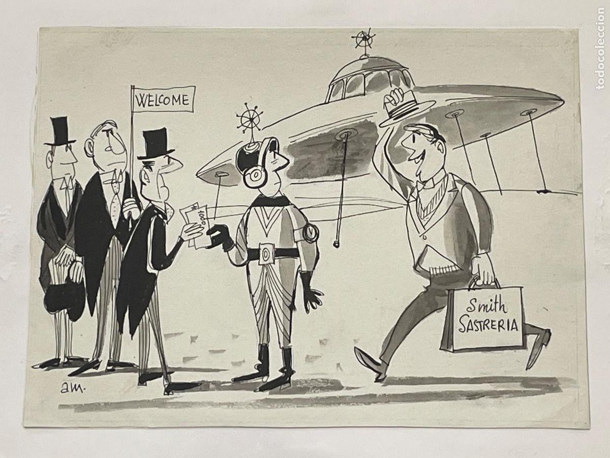 C&oacute;mics: Dibujo Original de Antonio Mingote - Smith Sastreria - Noticias Frescas 15 octubre 1957