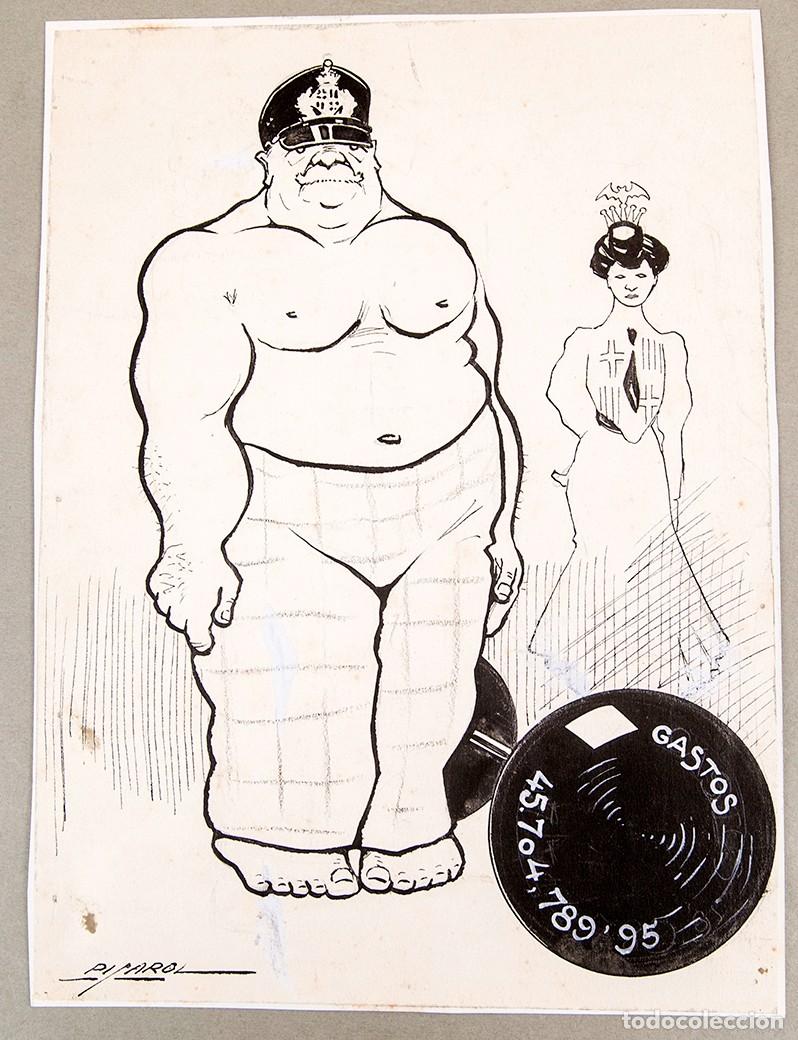 C&oacute;mics: PICAROL - DIBUJO ORIGINAL - 1909 - LA ESQUELLA DE LA TORRATXA