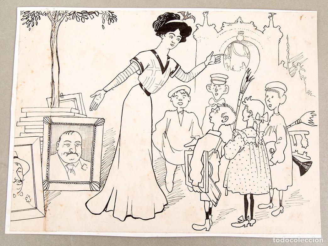 C&oacute;mics: PICAROL - DIBUJO ORIGINAL - C. 1910 - LA ESQUELLA DE LA TORRATXA