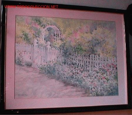 Arte: ACUARELA 90x72 IRENE GUIDICI Jardin