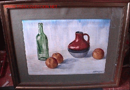 Arte: 768.- ACUARELA 54x49 ,,,Bodeg&oacute;n,,, S.ESQUERRA-77