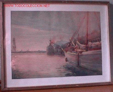 Arte: ACUARELA 67x52 CON MARCO Y CRISTAL