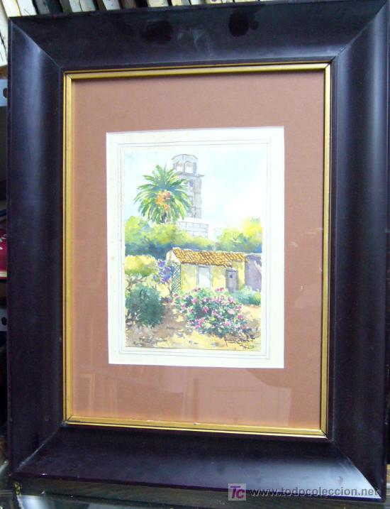 Art: 1519.- ACUARELA 52X42 ,,,TORRE Y CAMPANARIO,,, FIRMADO: JUAN TORRALBA