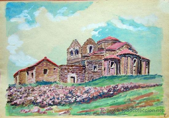 Kunst: 1649.- Acuarela 18x26 ,,, Atribuido a S. Amargant ,,, La Mola de Sant Lloren&ccedil; del Munt