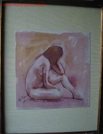 Art: 922.- ACUARELA 53x67  ,,,DESNUDO FEMENINO,,, OLGA FIGUEROLA