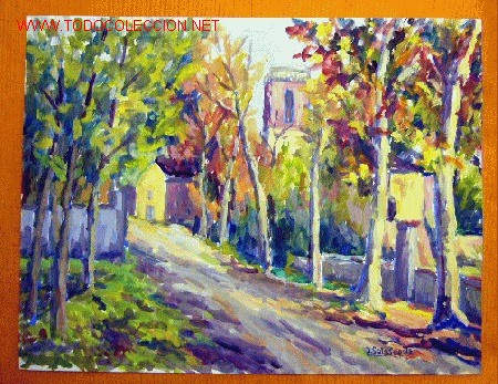 Art: 1080.- ACUARELA 25x32 ,,Camino de arboles,, J.SALA SEGALES