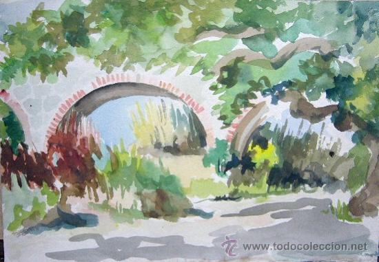 Art: 1844.- Acuarela 26x37. Puente. G.PASCUAL