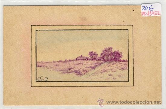 Kunst: (PS-13452)ACUARELA G.BOU SOBRE TARJETA POSTAL A&Ntilde;OS 20 (13,5 X 9  CM.)