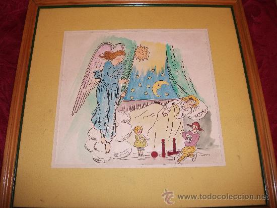 Kunst: Dibujo en acuarela y tinta firmado J LLongueres