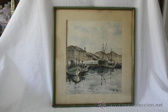 Art: ACUARELA FIRMADA Y FECHADA, ALFONSO ROS, 1957. MEDIDAS SIN MARCO: 30.5 X 23.5. VER FOTOS.