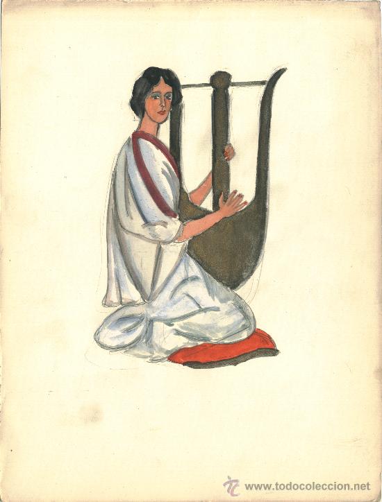 Arte: Grecia (mujer con c&iacute;tara) - Foto 1