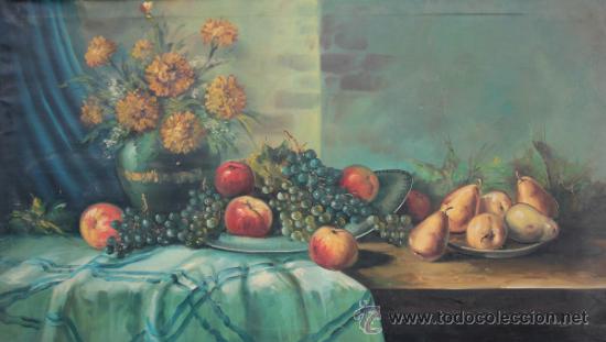 Arte: PRECIOSO Y ANTIGUO BODEGON DE FRUTAS - Foto 3