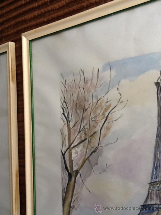 Arte: Acuarela firmada BERTO: Tour Eiffel - Foto 5