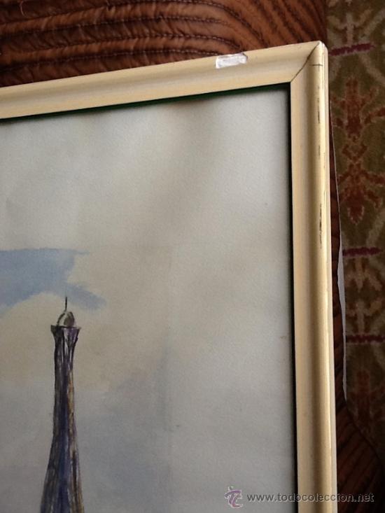 Arte: Acuarela firmada BERTO: Tour Eiffel - Foto 6