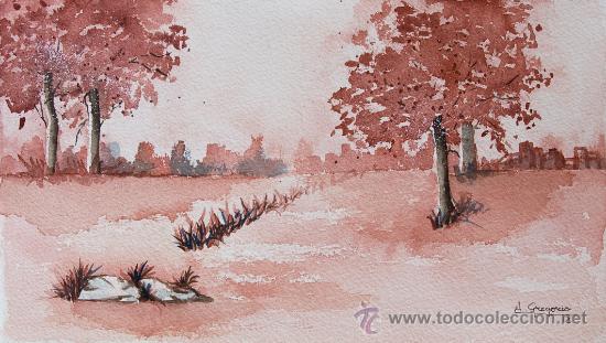 Art: PRECIOSA ACUARELA ORIGINAL. PAISAJE. DIRECTAMENTE DE LA ARTISTA