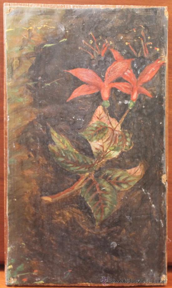 Arte: ANTIGUO LIENZO PEGADO SOBRE MADERA - Foto 1