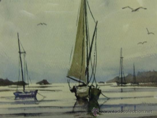 Arte: Acuarela, mar con barcos - Foto 3
