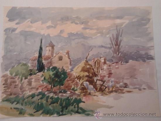 Arte: acuarela vicente segura 41,5x29,5cms