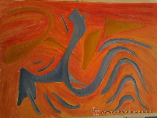 Arte: acuarela opaca,abstracta firmada detras , medidas 70x50cms