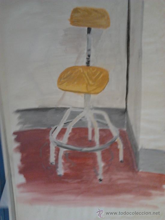 Kunst: gouache medidas 70x50cms firmado jorge 94 de una exposicion sobre sillas