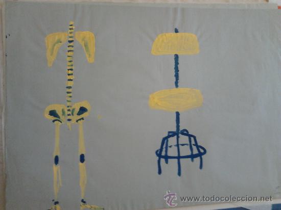 Kunst: gouache medidas 70x50cms firmado jorge 94 de una exposicion sobre sillas