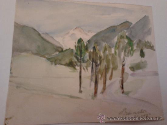 Arte: acuarela antigua del 57 medidas 16,7x14cms firmada y fechada