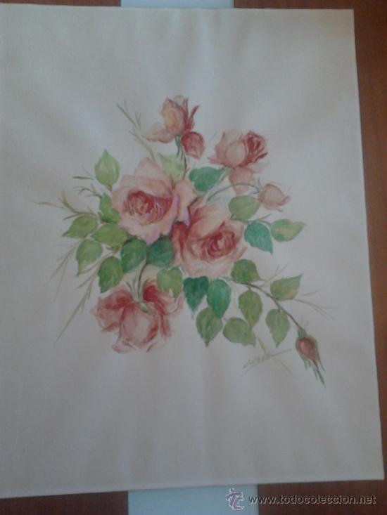 Arte: Acuarela firmada a&ntilde;os 40-50 de 50 X 39 cms