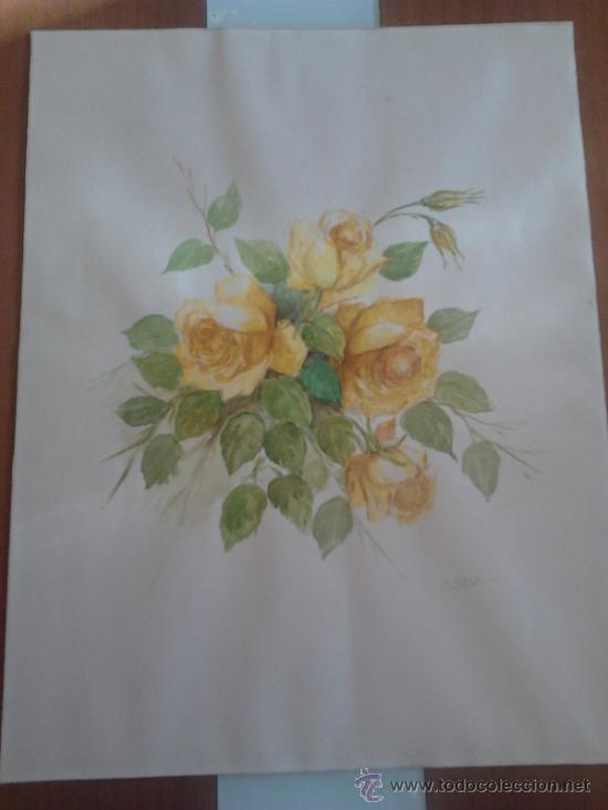 Arte: Acuarela firmada a&ntilde;os 40-50 de 50 X 39 cms