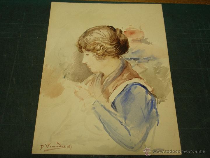 Arte: D. HERNANDEZ. DAMA DE PERFIL - Foto 1