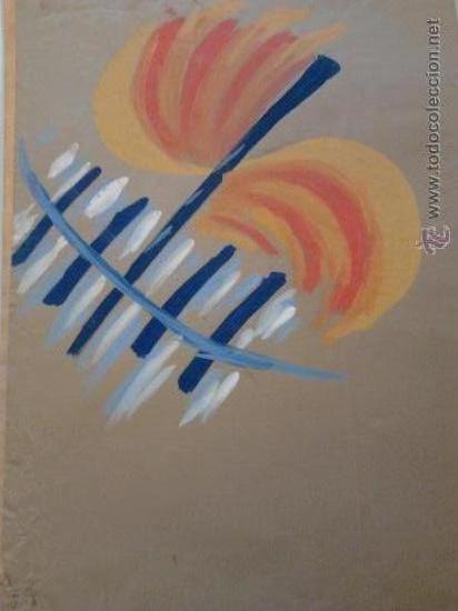 Kunst: acuarela opaca ,abstracta firmada detras , medidas70x50cms