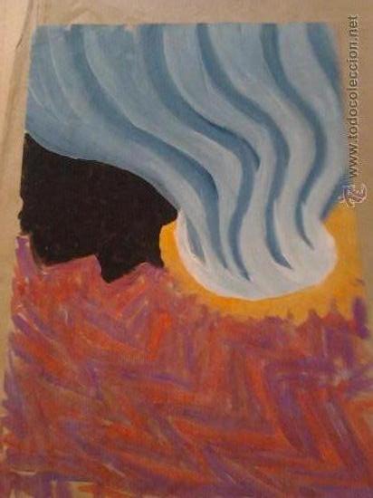 Kunst: acuarela opaca abstracto medidas49,5x35cms firmada por detras