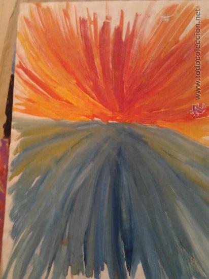 Kunst: acuarela opaca abstracto ,495x35cms firmada detras