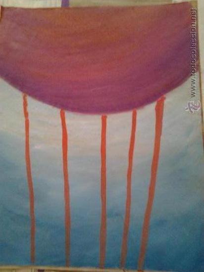 Arte: acuarela opaca abstracta medidas 49,5x35cm firmada por detras