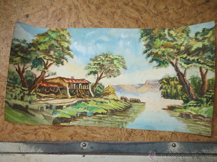 Kunst: acuarela original. precioso paisaje.