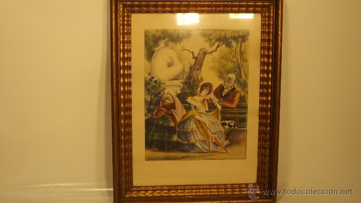 Arte: Acuarela enmarcada rom&aacute;ntica - Foto 1