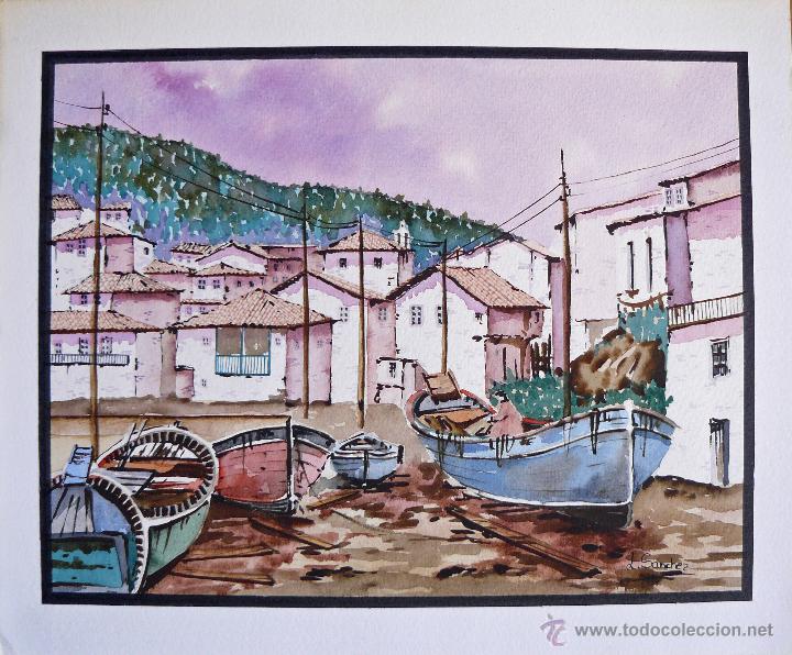 Arte: Rinc&oacute;n en la Costa Brava. Preciosa acuarela - Foto 1