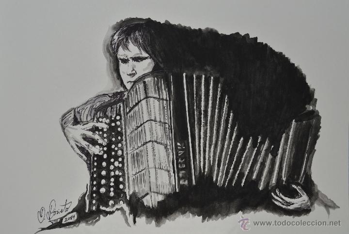 Arte: Acordeonista - Acuarela - Foto 1