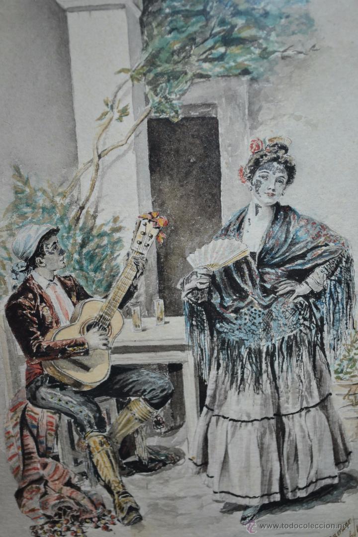 Arte: PRECIOSA ACUARELA COSTUMBRISTA ENMARCADA Y FIRMADA J.OROZCO,1905