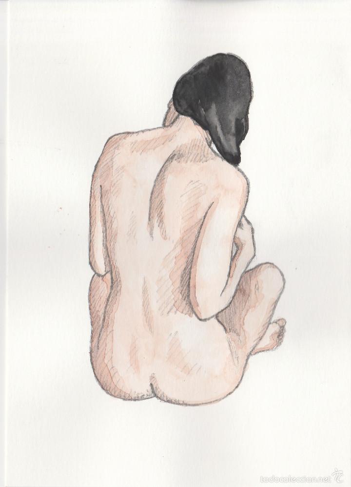 Dibujo De Chica Desnuda Lapiz Y Acuarela Acad Comprar Acuarelas Contemporaneas Siglo Xx En Todocoleccion