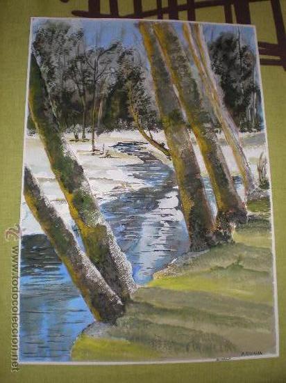 Arte: ARBOLES MIRANDO AL RIO,!!!! COMPRANDO 2 ENVIO GRATIS !!! - Foto 1