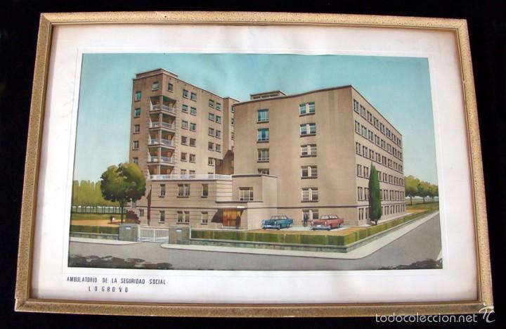 Art: ACUARELA DE FRANCISCO HERNANDEZ - LOTE DE 2 - AMBULATORIO SEGURIDAD SOCIAL LOGRO&Ntilde;O