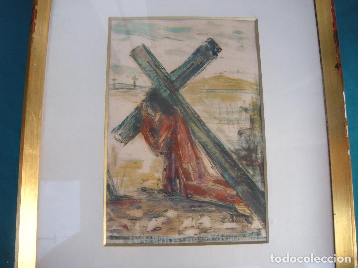 Arte: ACUARELA CRISTO CON CRUZ, E. COBOS - Foto 5