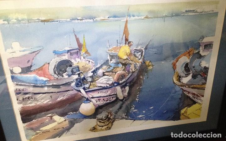 Arte: Barcas amarradas a puerto - Foto 1