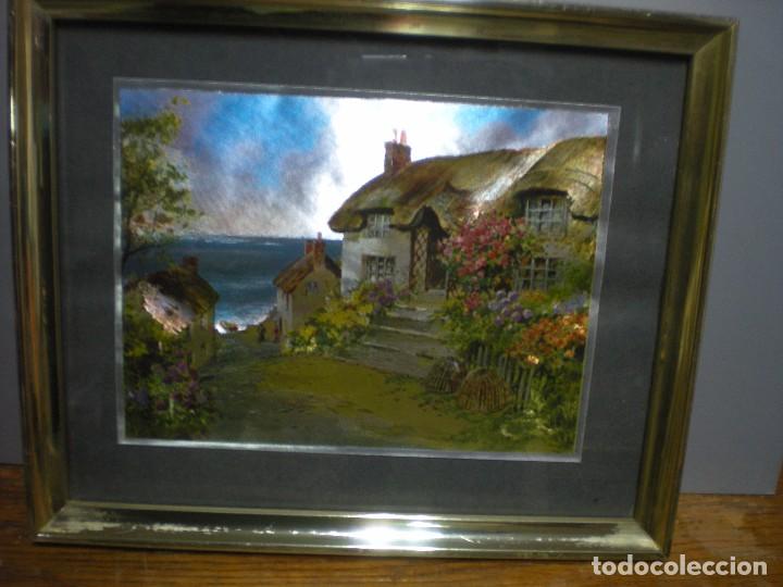 Arte: casa junto al mar, marco con cristal