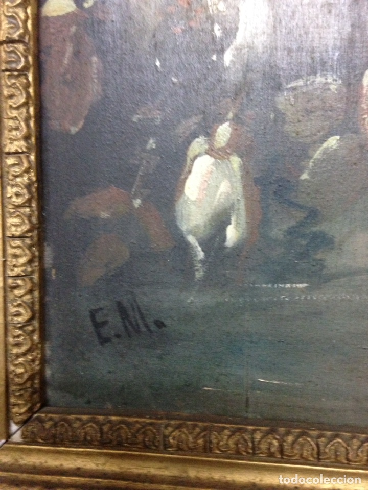 Arte: cuadro firmado E.M. pintado en tabla - Foto 8 - 31362280